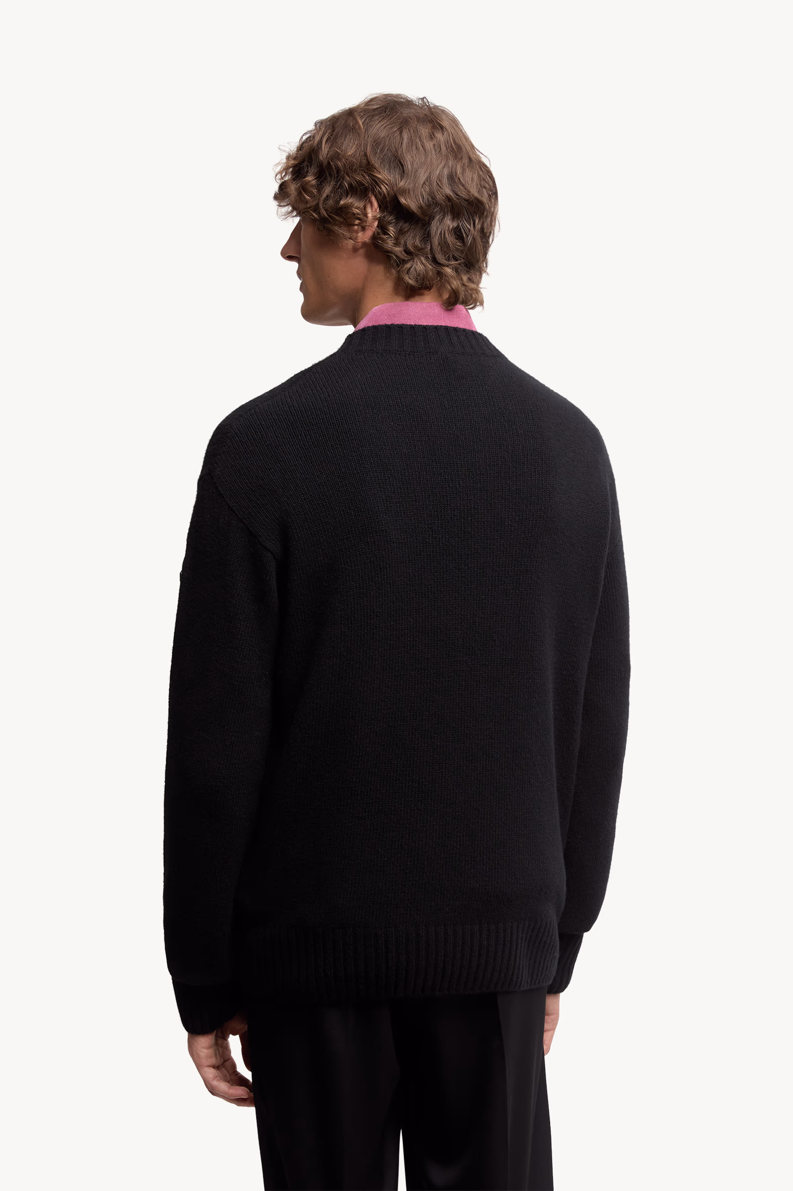 Monogram Wool & Cashmere Sweater Men Black Moncler 5